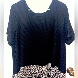 Black and floral blouse